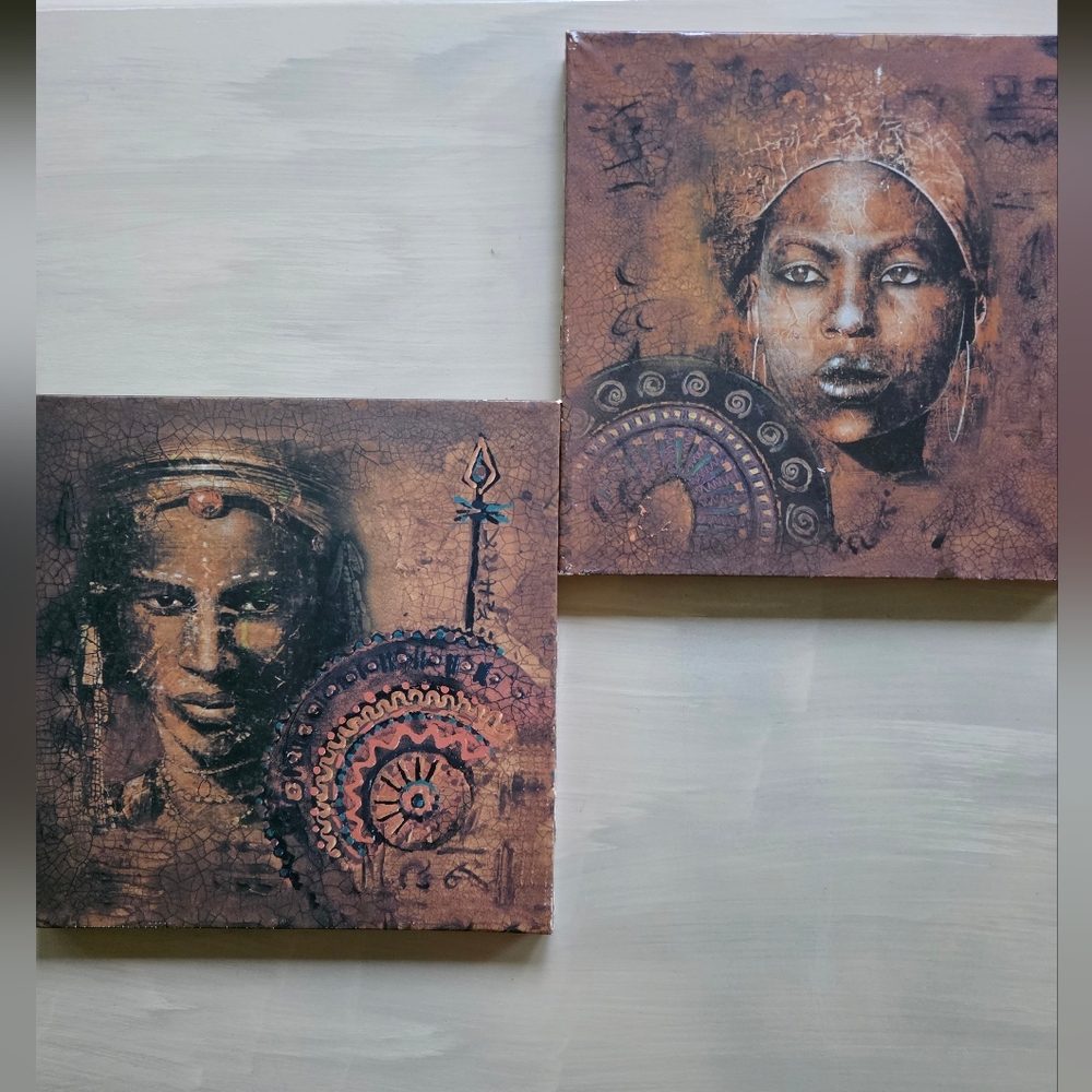 Abstract Brown and Black Canvas Art Set